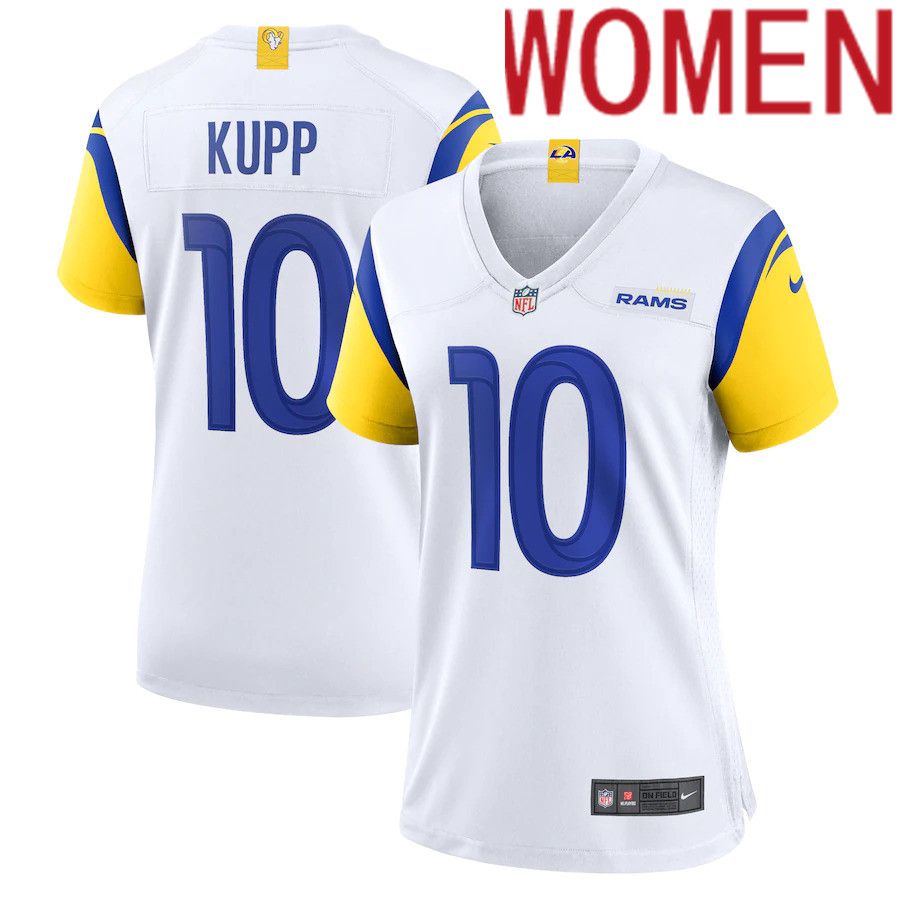 Women Los Angeles Rams #10 Cooper Kupp Nike White Alternate Game NFL Jersey->women nfl jersey->Women Jersey